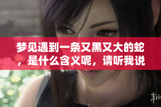 梦见遇到一条又黑又大的蛇，是什么含义呢，请听我说说。