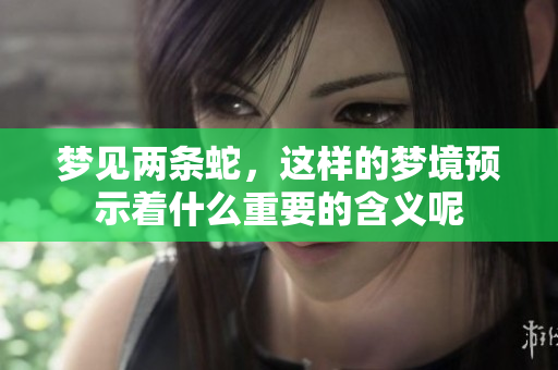 梦见两条蛇，这样的梦境预示着什么重要的含义呢