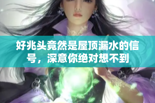 好兆头竟然是屋顶漏水的信号，深意你绝对想不到
