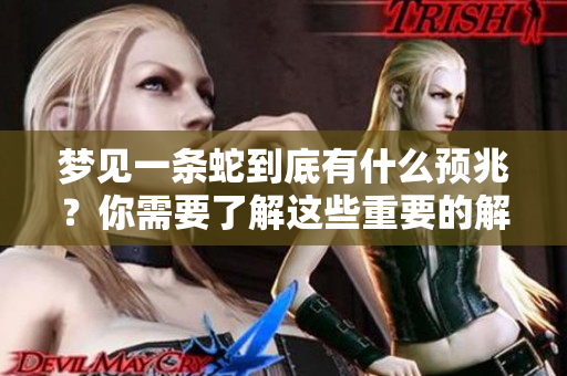 梦见一条蛇到底有什么预兆？你需要了解这些重要的解读信息！